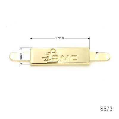 Gold Plating Lady Bag Metal Logo Rectangle Label Plate Custom Engraved Metal Name Plate for Bags or Purse