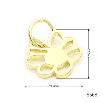 20mm Metal Flower Charm Metal Hollow Label Tag Custom Metal Logo Tag for Key Chain Accessories