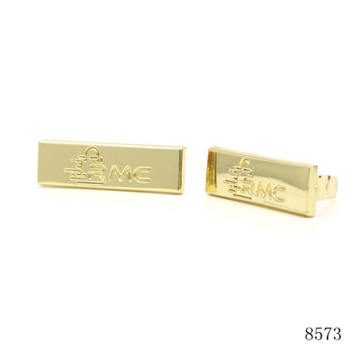 Gold Plating Lady Bag Metal Logo Rectangle Label Plate Custom Engraved Metal Name Plate for Bags or Purse