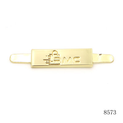 Gold Plating Lady Bag Metal Logo Rectangle Label Plate Custom Engraved Metal Name Plate for Bags or Purse