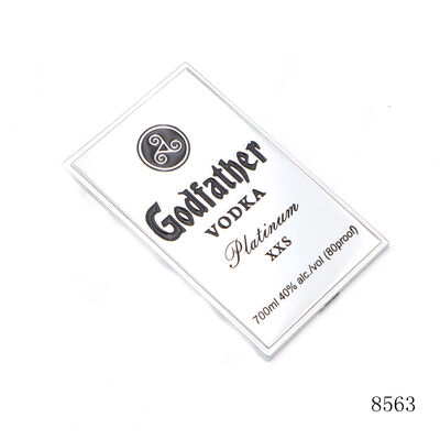 High End Wine Bottle Metal Logo Custom Metal Label Plate Laser Printing Tag Plate with Black Enamel