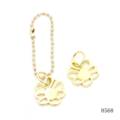 20mm Metal Flower Charm Metal Hollow Label Tag Custom Metal Logo Tag for Key Chain Accessories