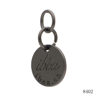 Antique Brass Metal Coin Tag Custom Logo Round Tag Key Chain Clasp Charm Circle Tag