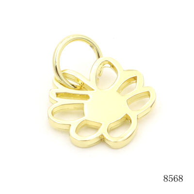 20mm Metal Flower Charm Metal Hollow Label Tag Custom Metal Logo Tag for Key Chain Accessories