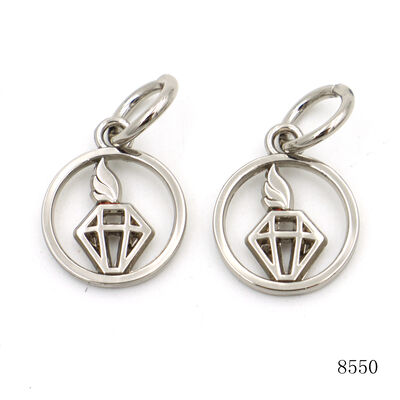 15mm Small Bag Key Chain Hang Tag Custom Metal Hollow Out Label Charm Tag