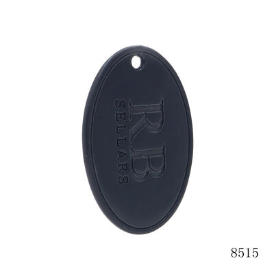 Black Painting Oval Alloy Tag Custom Metal Engraved Logo Tag for Bags or Clothing