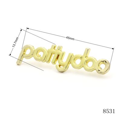 Luxury Leather Bag Metal Logo Brand Design Hardware Logo Label Custom Metal Letter Logo Plate for Bags