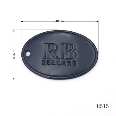 Black Painting Oval Alloy Tag Custom Metal Engraved Logo Tag for Bags or Clothing