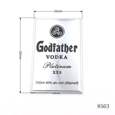 High End Wine Bottle Metal Logo Custom Metal Label Plate Laser Printing Tag Plate with Black Enamel