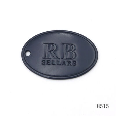 Black Painting Oval Alloy Tag Custom Metal Engraved Logo Tag for Bags or Clothing
