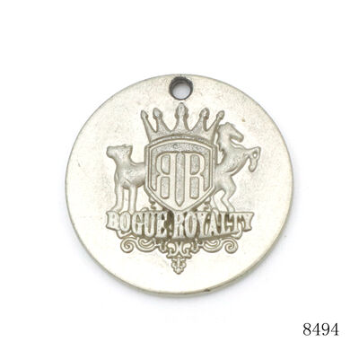 30mm Durable Pet Collar Metal Charm Tag Custom Embossed Logo Metal Tag ID Tag