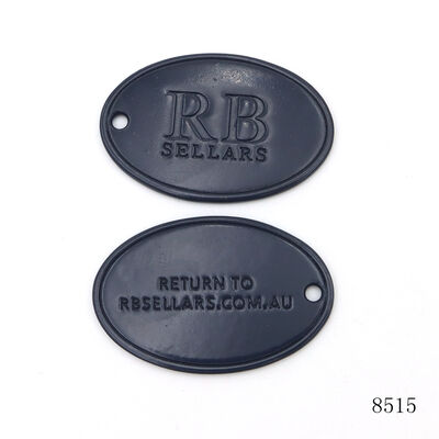 Black Painting Oval Alloy Tag Custom Metal Engraved Logo Tag for Bags or Clothing