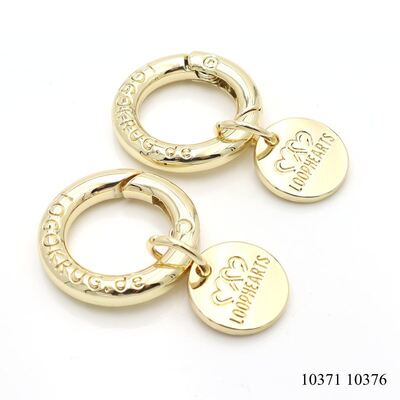 New Arrival Light Gold Spring O Ring Waterproof Clasp Carabiner Custom Logo Round Ring