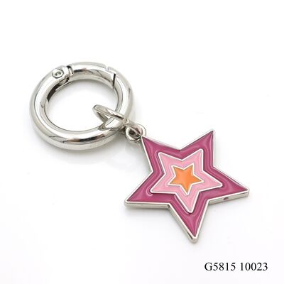 Nickel Free Polished Round Spring O Ring 17mm Metal Keychain Ring Carabiner Clasp