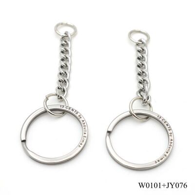 32mm Stainless Steel Flat Split Key Ring - Rust-Free Heavy-Duty O Ring with Custom Engraving & Chain Option