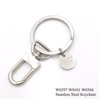 32mm Stainless Steel Flat Split Key Ring - Rust-Free Heavy-Duty O Ring with Custom Engraving & Chain Option