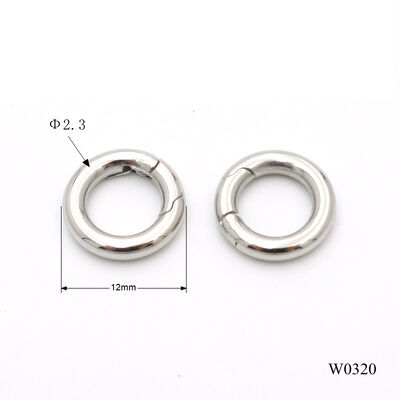 Top Quality 12mm Stainless Steel Ring Metal Spring O Ring Key Chain Clasp Small Jewelry Connector O Ring 