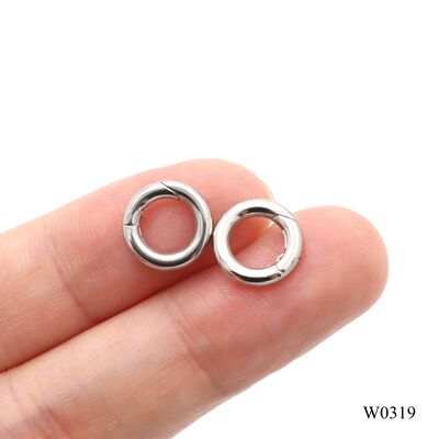 6mm Mini Round Stainless Steel Spring Ring 316 Steel Carabiner Keychain Metal Accessories
