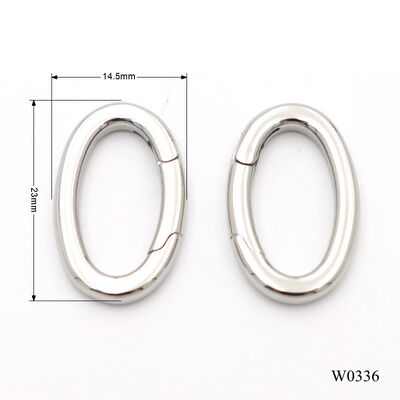 Luxury Stainless Steel Oval Shape Key Chain Ring Metal O Ring Spring Ring Snap Spring Clip