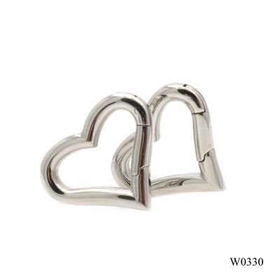 20mm Heart Shaped Stainless Steel Spring Ring 3.0mm Wire for Handbag & Jewelry