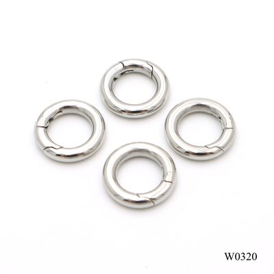 Top Quality 12mm Stainless Steel Ring Metal Spring O Ring Key Chain Clasp Small Jewelry Connector O Ring 