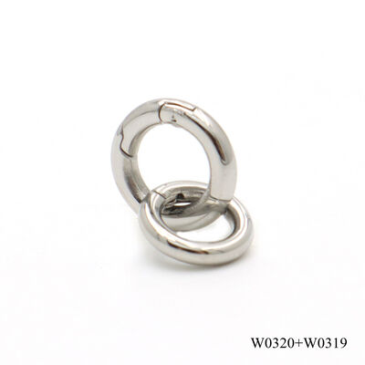 Top Quality 12mm Stainless Steel Ring Metal Spring O Ring Key Chain Clasp Small Jewelry Connector O Ring 