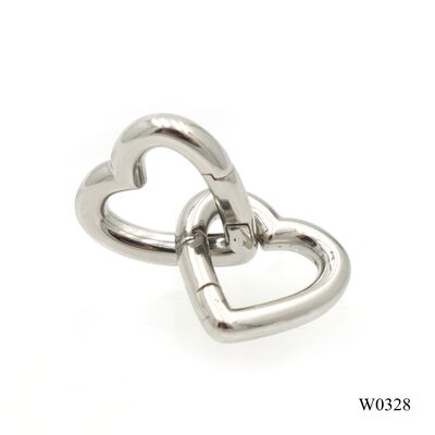 Quality Stainless Steel Heart Shape Spring Ring Key Chain Clasp Carabiner Ring Snap Spring Clip