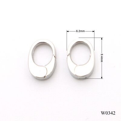 Mini Oval Stainless Steel Snap Spring Ring Connector For Necklace Bracelet Earring Craft Hardware