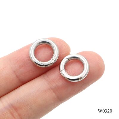 Top Quality 12mm Stainless Steel Ring Metal Spring O Ring Key Chain Clasp Small Jewelry Connector O Ring 