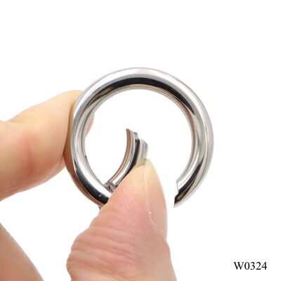 Quality Stainless Steel Spring Clasp Metal O Ring One Inch Round Carabiner Metal Keychain Ring Clip