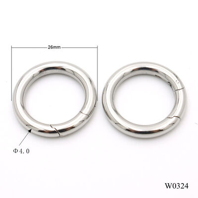 Quality Stainless Steel Spring Clasp Metal O Ring One Inch Round Carabiner Metal Keychain Ring Clip
