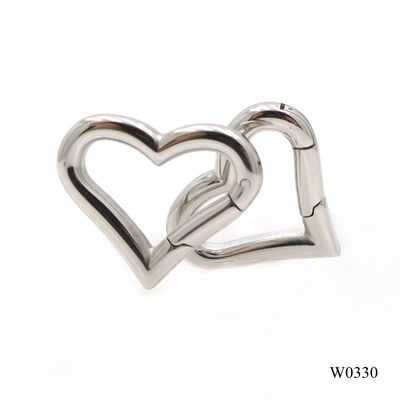 20mm Heart Shaped Stainless Steel Spring Ring 3.0mm Wire for Handbag & Jewelry