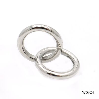 Quality Stainless Steel Spring Clasp Metal O Ring One Inch Round Carabiner Metal Keychain Ring Clip