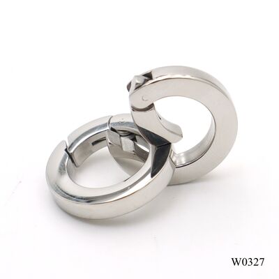 11.5mm Flat Round Shape Stainless Steel Spring Ring Round Carabiner  Accessories
