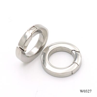 11.5mm Flat Round Shape Stainless Steel Spring Ring Round Carabiner  Accessories