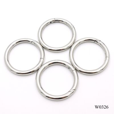 35mm Polished Stainless Steel Spring O-Ring Snap Clasp for Bags & Leather Crafts