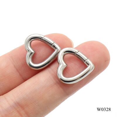 Quality Stainless Steel Heart Shape Spring Ring Key Chain Clasp Carabiner Ring Snap Spring Clip