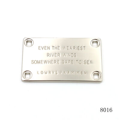 Bag Parts & Accessories Metal Square Plate Label Custom Logo Tag OEM / ODM