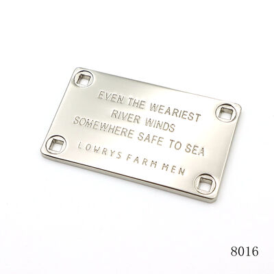 Bag Parts & Accessories Metal Square Plate Label Custom Logo Tag OEM / ODM