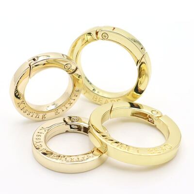 Bag Accessories Flat Spring O Ring Customized Key Chain Clasp Carabiner Ring Clip