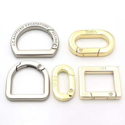 Premium Metal Spring D Ring Carabiner Bag Accessories Push Gate Ring Clasp