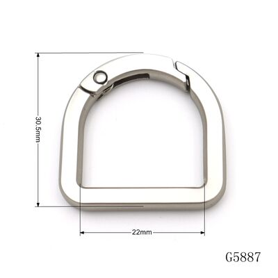 Premium Metal Spring D Ring Carabiner Bag Accessories Push Gate Ring Clasp