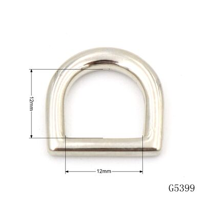 12mm Heavy Duty Zinc Alloy Die Cast Metal D Ring Hardware for Bag