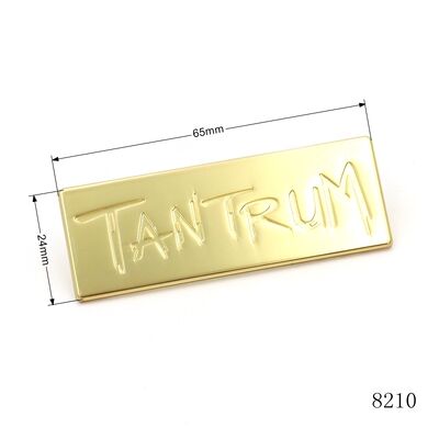 Gold Custom Metal Logo Plate Metal Engraved Brand Logo Name Plate For Handbags