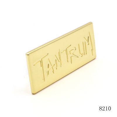 Gold Custom Metal Logo Plate Metal Engraved Brand Logo Name Plate For Handbags