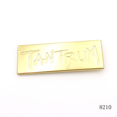 Gold Custom Metal Logo Plate Metal Engraved Brand Logo Name Plate For Handbags