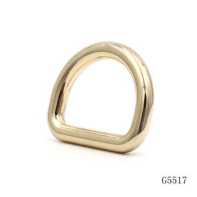 Light Gold Plated Seamless Die Cast Metal Round Wire D Ring 20mm Bag Strap Connector Buckle
