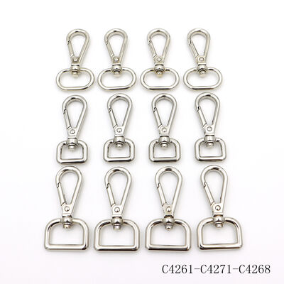 Strong Durable Metal Snap Hook Bag Accessories Swivel Snap Hook with D Ring 19.5mm Strap Clasp Hook