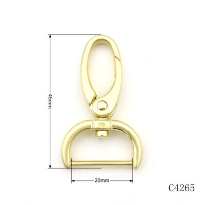 Premium Brush Gold Plated Metal Snap Hook Dog Lead Clip Key Chain Hook Bag Snap Hook