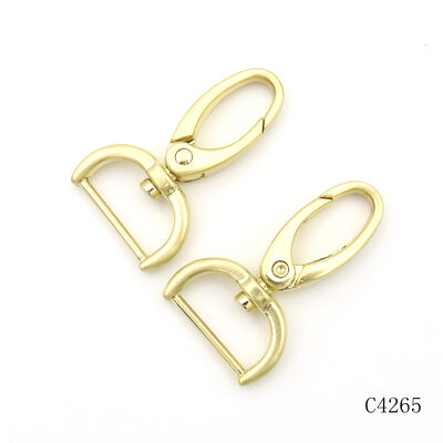 Premium Brush Gold Plated Metal Snap Hook Dog Lead Clip Key Chain Hook Bag Snap Hook